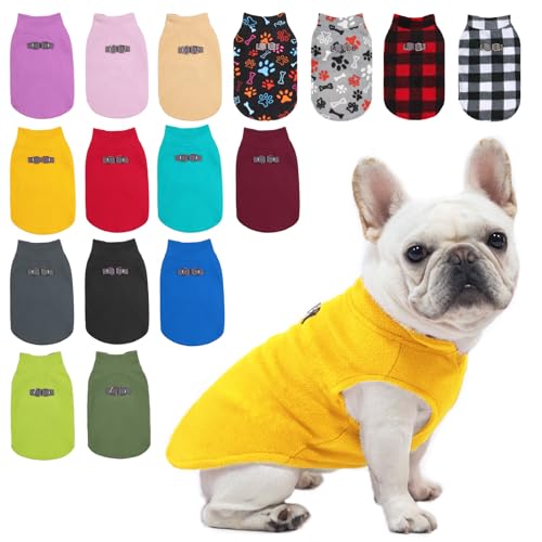 Dog Fleece Vest Sweater Winter Jacket for Small Medium Dogs (Small / Yellow)