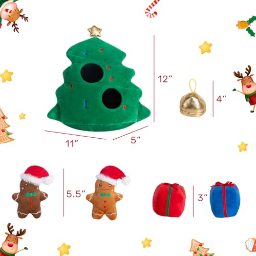 Christmas Squeaky Hide and Seek Dog Toys for Small and Medium (Christmas Tree)