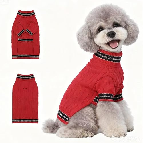 Small Medium Dog Sweater (Striped Red / Small)