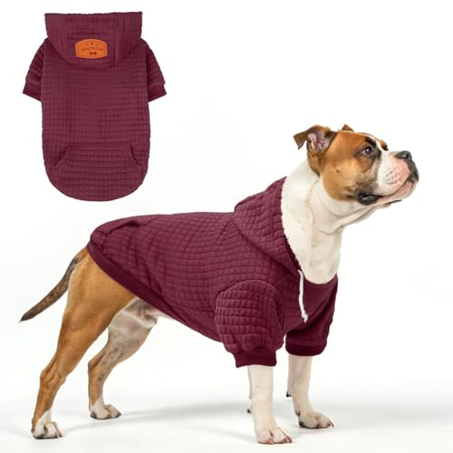 Dog Hoodies Sweater for Large Dogs (Wine Red / 2XL (Back: 27",Chest: 35.5", Neck: 25"))