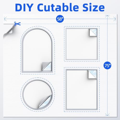 Magnetic Blackout Window Cover (White / 58"W x 75"H)