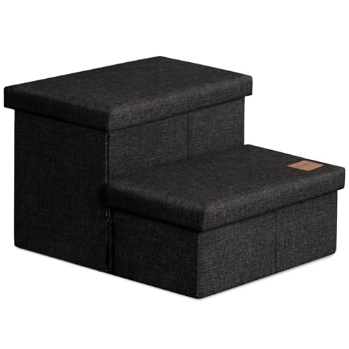 Dog Stairs for High Bed (Black / 19" X 17" X 13" H)
