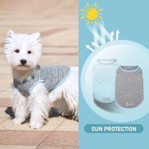 2Pack Dog Shirt for Small Dogs Sun Protection Tank Top for Summer (X-Large (18-30lbs) / 7# 2Pack (Grey+Sky Blue))