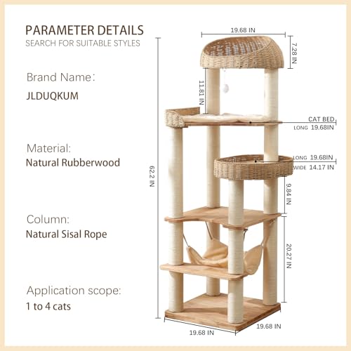 Wooden Cat Tree for Indoor Cats