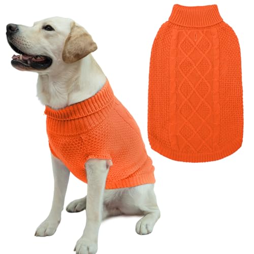 Turtleneck Dog Sweater (Medium/Large / Orange)