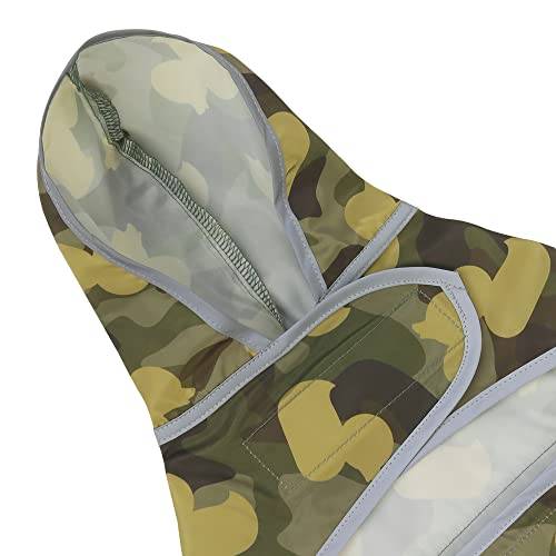 Dog Raincoat Waterproof Dog Rain Jacket with Hood (Camo Ducks / X-Large)