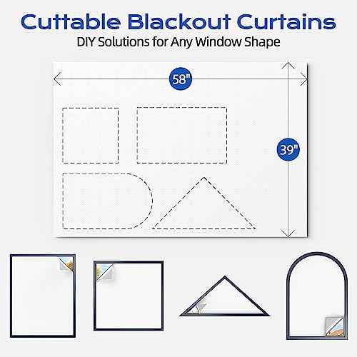 Blackout Curtains for Bedroom (White / 58"W x 39"H)