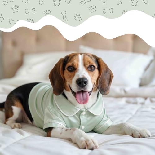 Dog Silk Pajamas Shirt Puppy Satin Pjs for Small Dog (L / Sage Green)