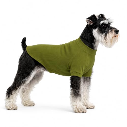 Ribbed Dog T Shirt Cotton Knitted Dog Sweaters for All Season Pet T (M (for Small Dog) / Olive green)