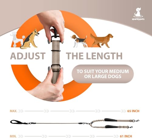 Double Dog Leash for 2 Dogs (Brown)