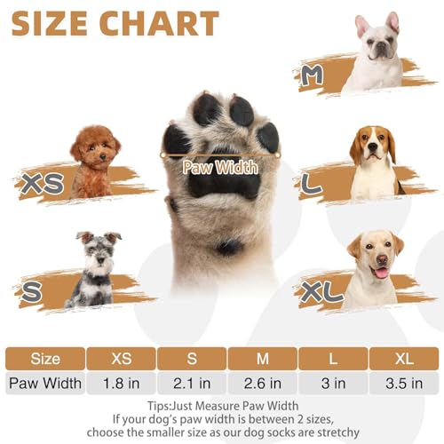 Dog Socks for Hot (Khaki Heart / Small(4 Pack))