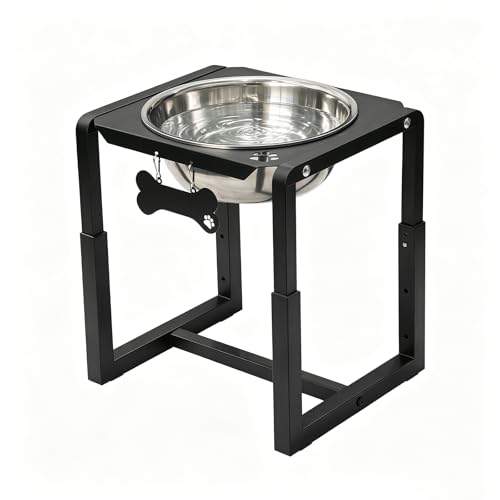 Metal Elevated Dog Bowls (8.8-14" | M/L/XL Dogs | 1×111oz Bowls)