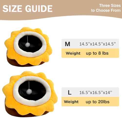 Cat Beds for Indoor Cats (Sunflower Brown / L)