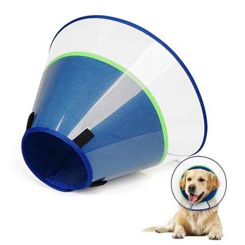 Dog Cone Collar with Soft Liner to Stop Licking (Blue / S(Depth: 7.3, Girth: 11.5-12.5 ))