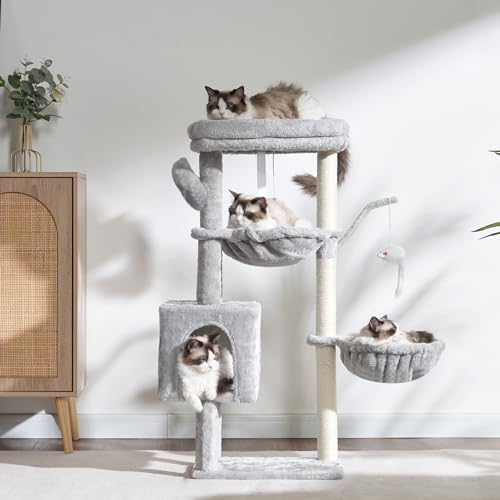 Cat Tree 40" Tower with All (Light Gray / 39.4 inch)
