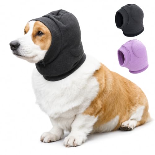 No Shake Dog Ear Wrap Quiet Ear Muffs for Hematoma (Grey / X-Large(Head Girth：16.7-23.6in))