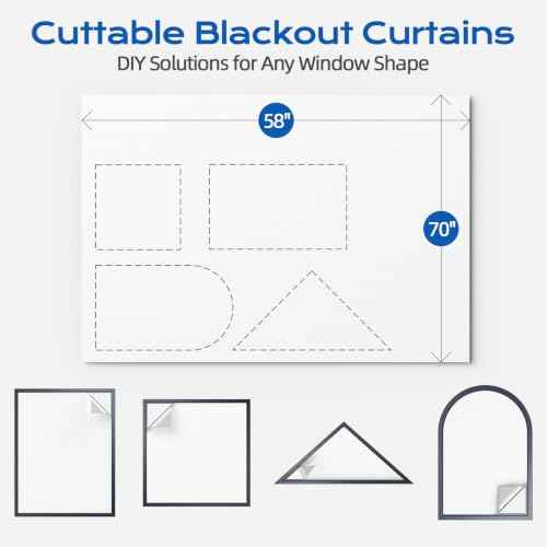 Blackout Curtains for Bedroom (White / 58"W x 70"H)
