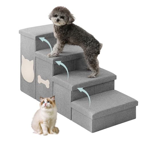 Dog Steps for High Bed (Grey / 4-Step)