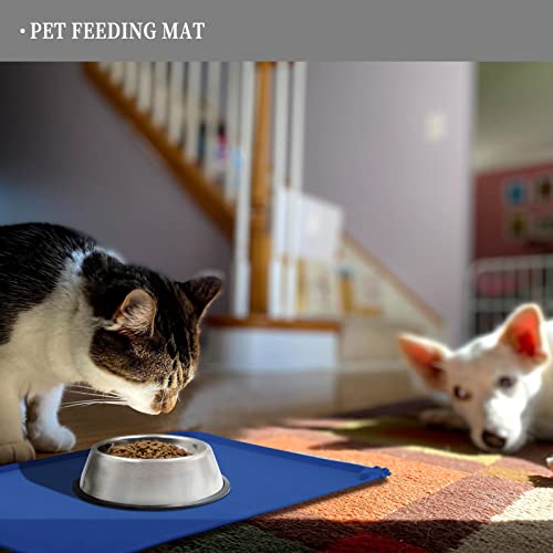 Silicone Pet Feeding Mat (Navy Blue / 22" x 14")