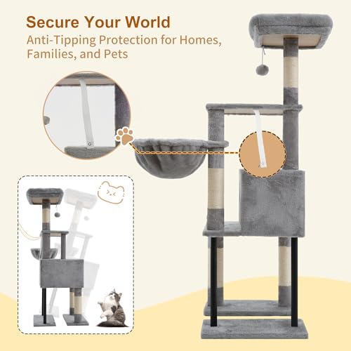 Cat Tree with Toy (49 inch / Gray)