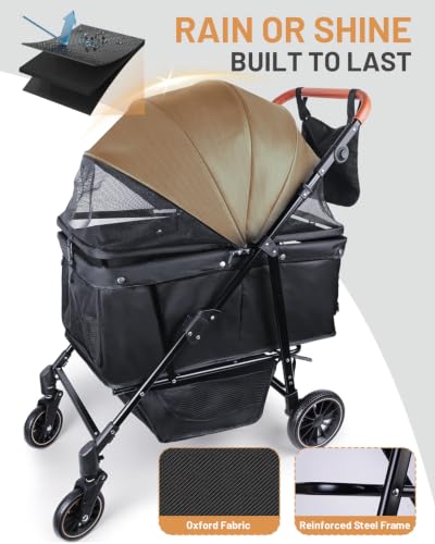 Dog Stroller for Medium & Large Dogs Up to 66 lbs (Classic Black)