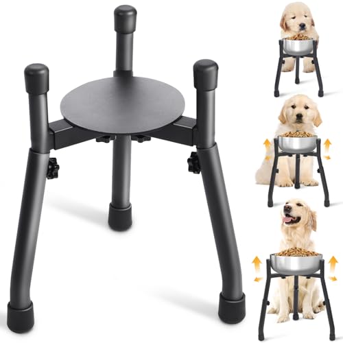 Adjustable Raised Metal Dog Bowl Stand (Stand / W 6.3"-10.2", H 8.8'',10.8",12.5")