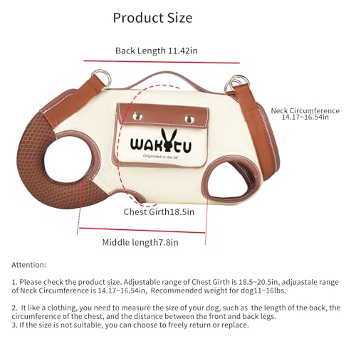 Dog Lift Harness Dog Carrier VES Harness Adjustable Leash with Small Puppy Treat Bag (Large(11-16 LBS) / 1.0 White)