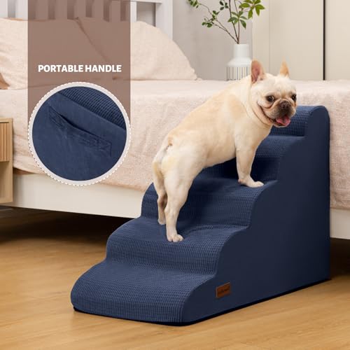 Dog Stairs for High Bed (Blue / Standard 5-Step 22.2"H)