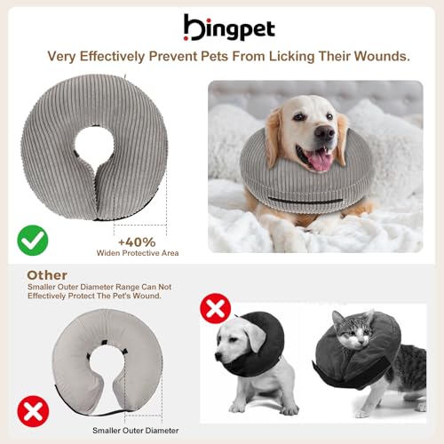 Inflatable Dog Cone Collar (Grey / XL(Neck: 18"-21" | Diameter: 21"))