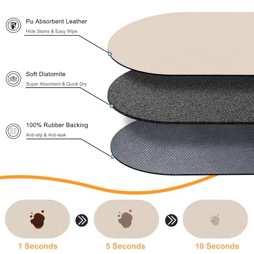 Large Pet Feeding Mat (28''x17'' / Beige)