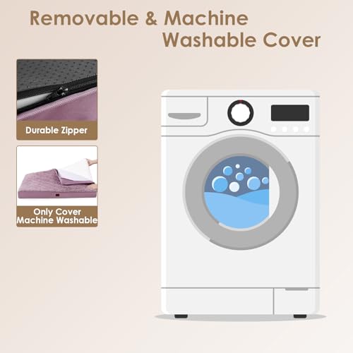 Orthopedic Dog Bed Extra Large with Removable Washable Cover (41*27*3.5 inches / Fog Purple)