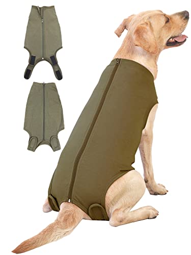 Dog Surgery Recovery Suit (XL(Back18- 20" Chest 23- 25" Weight 37- 57 lb) / Army)