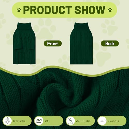 Small Dog Thermal Pullover Sweater (Dark Green(Order One Size Up) / Large)
