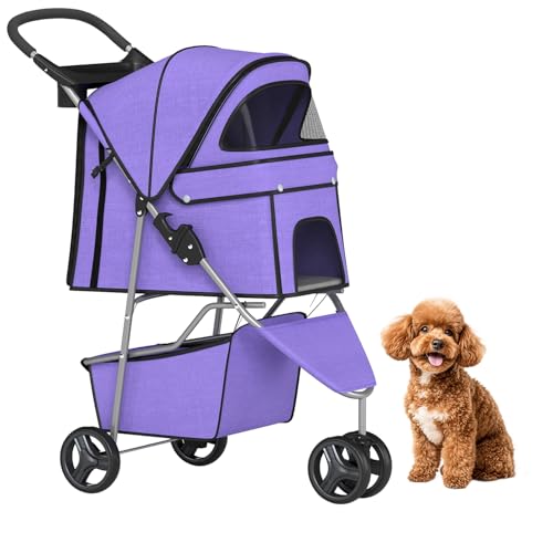 3 Wheel Pet Stroller (Purple)