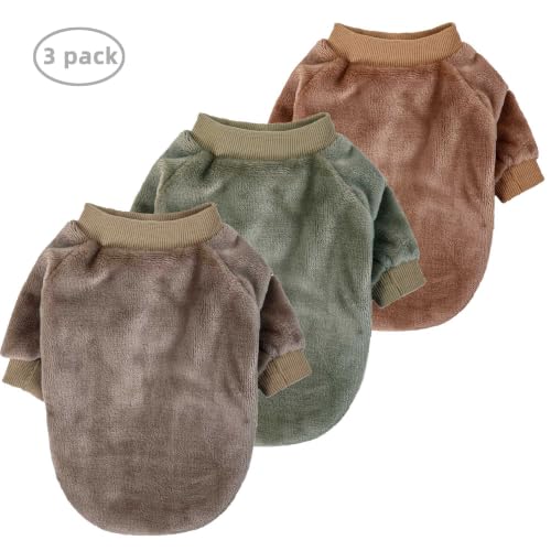 Dog Sweater for Small Dog Boy (Brown,Khaki,Olive / Large)