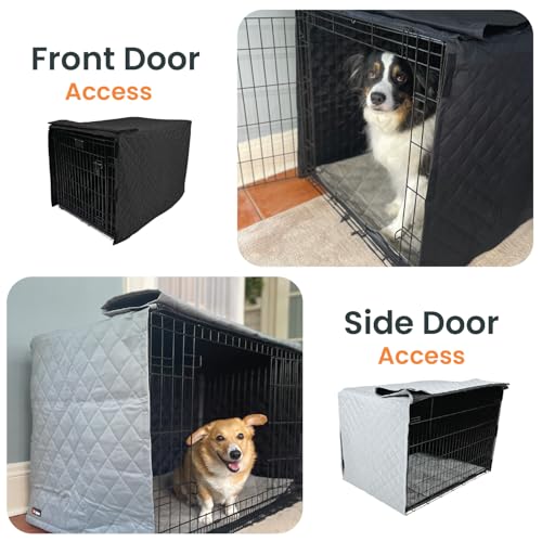 Quilted Dog Crate Cover (Black / 48")