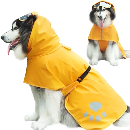 Dog Raincoat Hooded Slicker Poncho (XX-Large / Yellow)