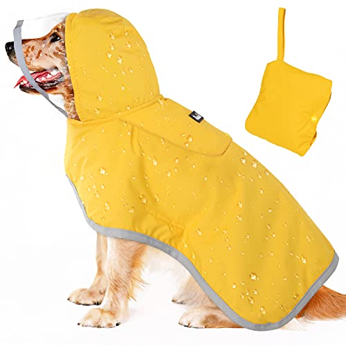 Dog Raincoat Waterproof Rain Jacket (A-Yelllow / X-Large)