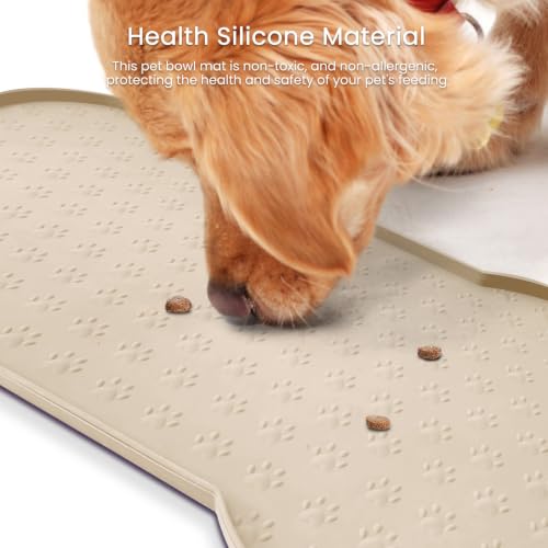 Dog Food Mat Anti (19.4" x 9.8"-2PCS / Beige)