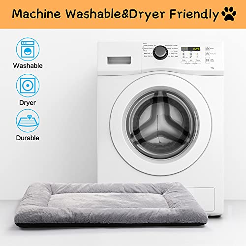 Dog Crate Pad Washable Dog Bed for Crate Medium Cozy Mat 36 (36.0"L x 23.0"W x 1.0"Th / gray)