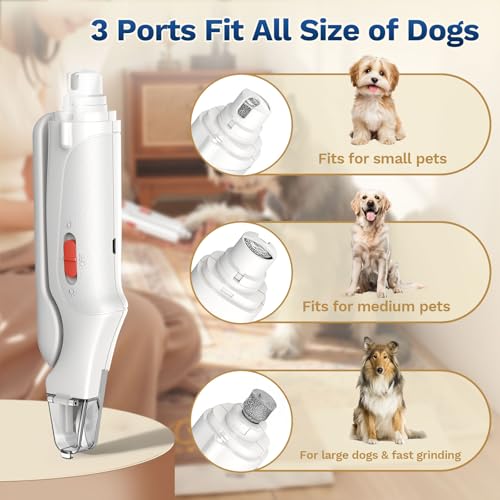 2-in-1 Dog & Cat Nail Clippers and Grinder with Catcher & 2 LED Lights (White)
