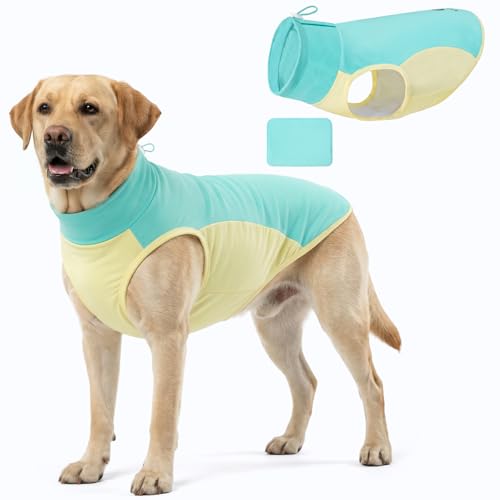 Dog Cooling Vest Evaporative Turtleneck Dog Cooler Jacket for Summer (Blue / XXX-Large (55-75lbs))