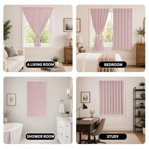 Self Adhesive Blackout Curtains (Light Pink / 46"W x 60"H)