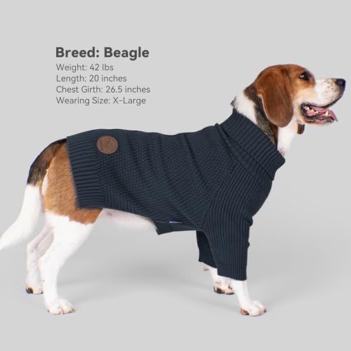 Dog Sweater Long Sleeve Warm Knitted Sweaters for Large Dogs Boy (1# Navy / XXX-Large)