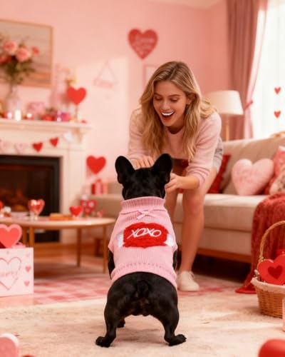 Dog Sweaters for Small to Medium Dogs 3 (Valentine & Sports Set / Medium)