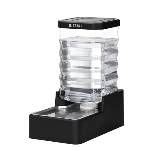 2.1Gallon Gravity Dog Water Dispenser (Black with Lid / 8L)
