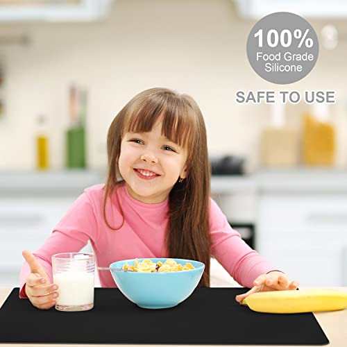 2 Pack Extra Large Silicone Mats for Baking Crafts (04-black / 23.6"L x 15.7"W)