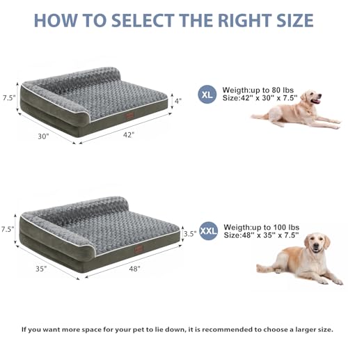 Orthopedic Washable Dog Bed (Dark Green / 42.0"l x 30.0"w x 7.5"th)