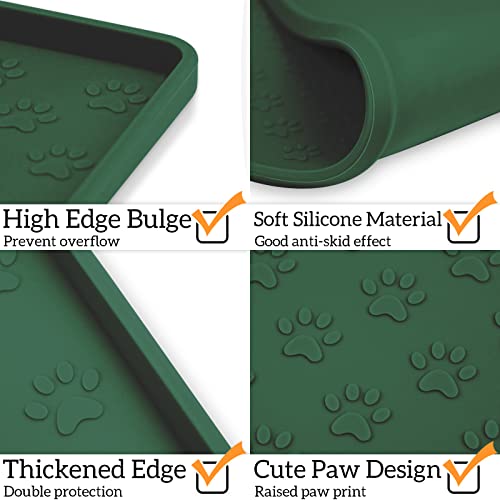 Pet Placemat for Dog and Cat (11.8"L x 11.8"W / Hunter Green)