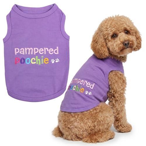 Dog Shirt 100% Cotton Shirts for Large Dogs (Large / Pampered Poochie)